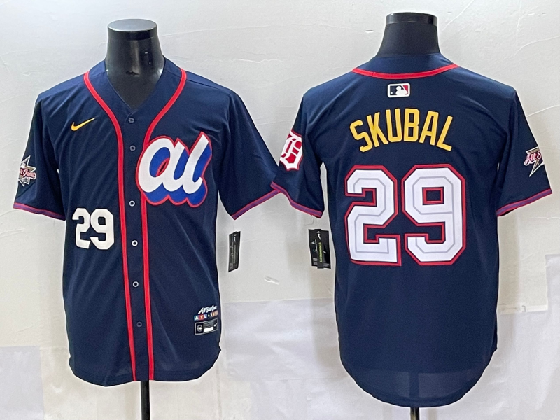 Men 2025 Detroit Tigers #29 Skubal blue Game Nike MLB All Star Jersey 006->detroit tigers->MLB Jersey